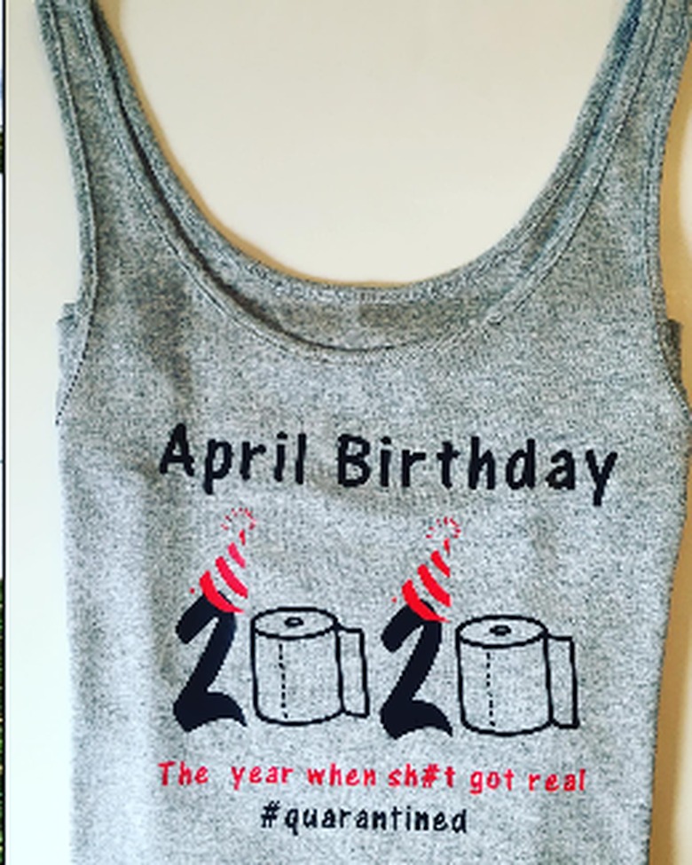 Personalized April birthday tank top